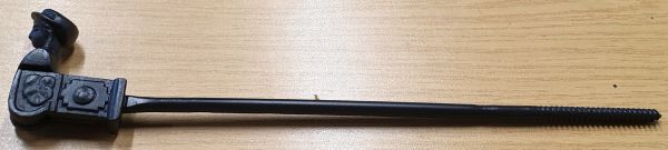 Ladenhalter verlängert Frauenkopf Fensterladenhalter Feststeller Rückhalter alt, Eisen roh, Fensterladenstopper Bild 2